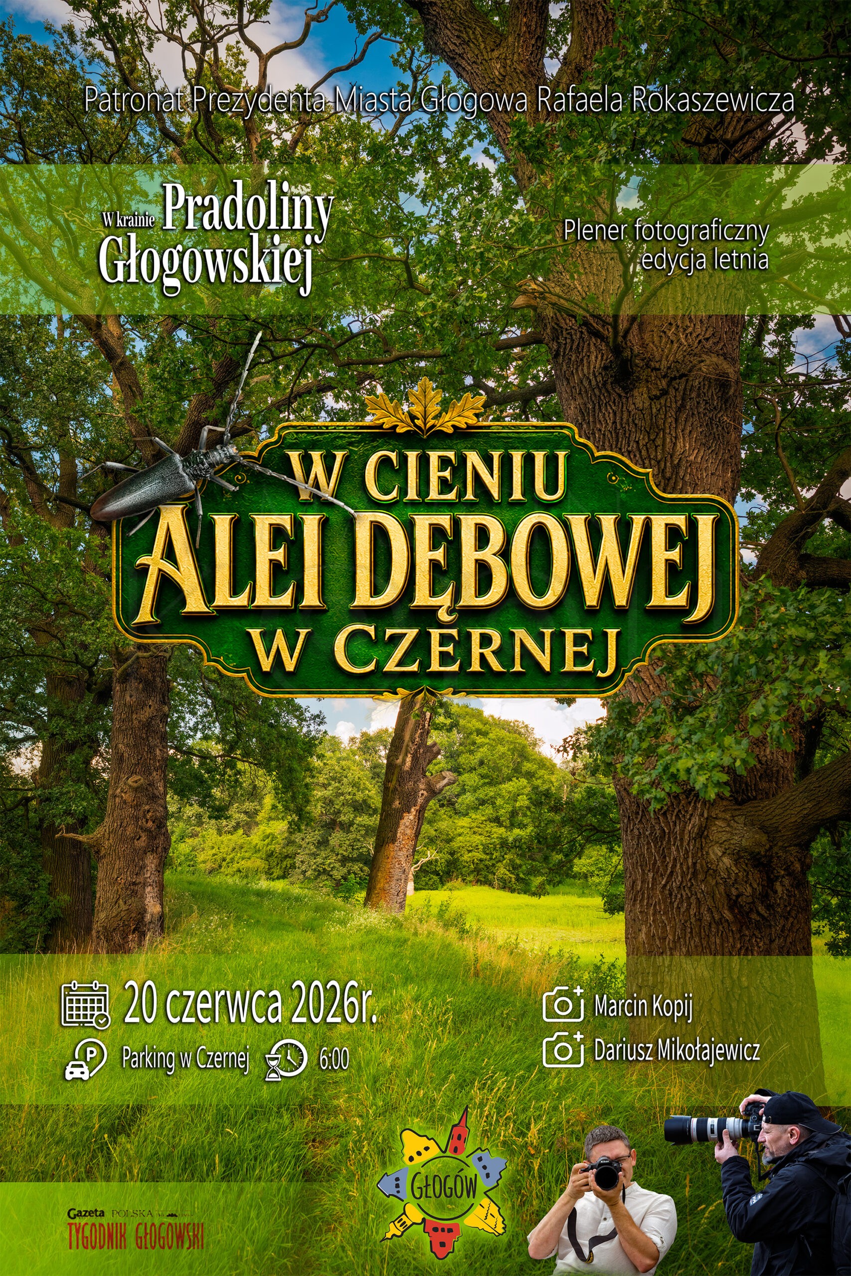 W Krainie Pradoliny Głogowskiej". Tym razem odwiedzimy Pomnikową Aleję Dębową w Czernej